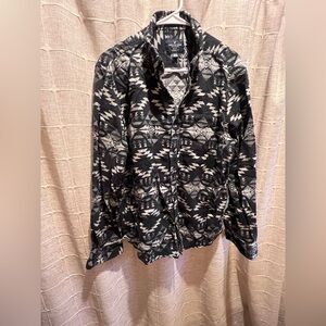 American Eagle Outfitters Black and Gray Aztec Quilted Jacket